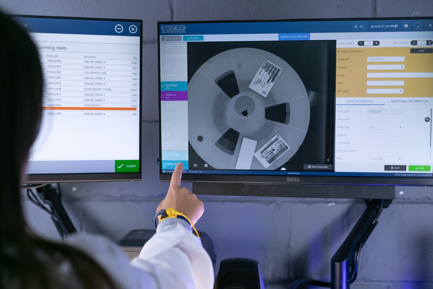 Auto Incoming herkent een rol automatisch via X-ray en registreert de MSL-klasse